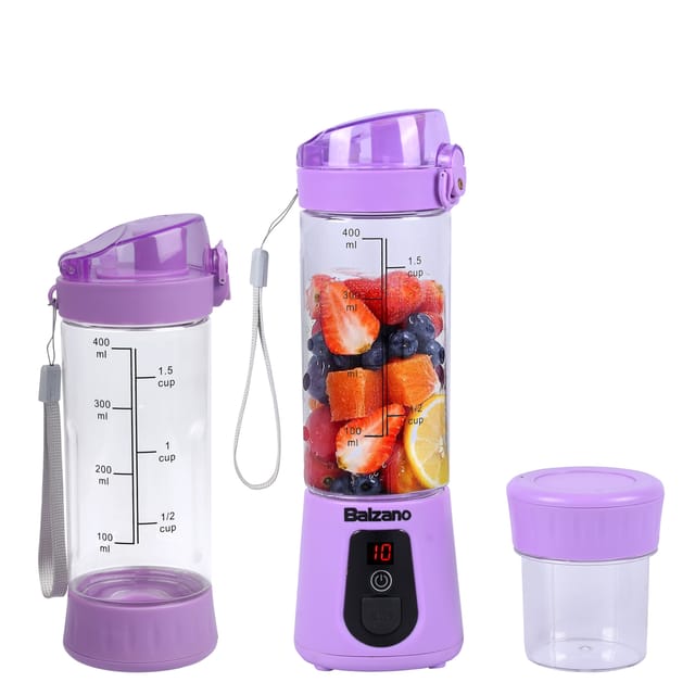 Balzano Portable Blender, Blender for Smoothie and Juices, Crush Ice, Baby Food Blender, Smoothie Blender, Wireless Travel Blender, Juicer Blender, Purple