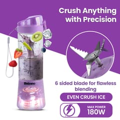 Balzano Portable Blender, Blender for Smoothie and Juices, Crush Ice, Baby Food Blender, Smoothie Blender, Wireless Travel Blender, Juicer Blender, Purple