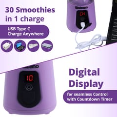 Balzano Portable Blender, Blender for Smoothie and Juices, Crush Ice, Baby Food Blender, Smoothie Blender, Wireless Travel Blender, Juicer Blender, Purple